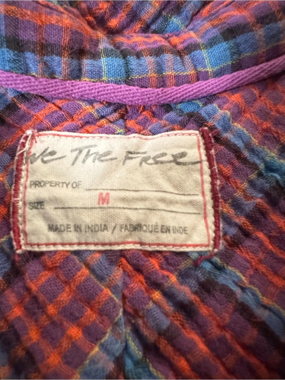 Free People We The Free Cardiff Plaid Button Down Shirt Size Medium